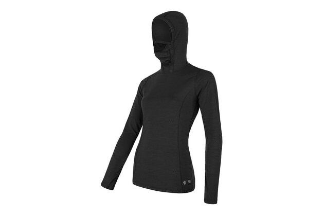 Dámské triko s kapucí SENSOR Merino DF Black