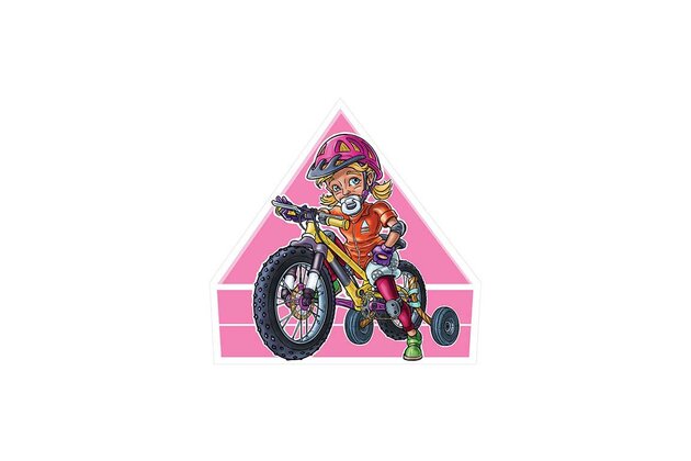 Samolepka na auto Malá bikerka