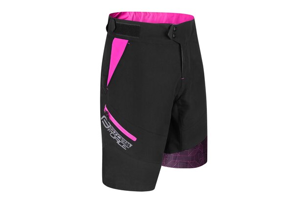 Kraťasy s odnímatel vložkou FORCE F Storm Black/Purple