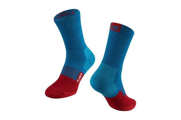 Ponožky FORCE Flake Termo Blue/Red