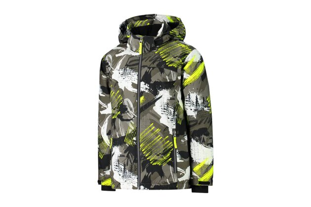 Dětská bunda CMP KID JACKET Snaps Hood Olive/Yellow Fluo Dětská bunda CMP KID JACKET Snaps Hood Olive/Yellow Fluo