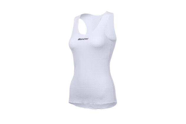 Unisex funkční tričko bez rukávů SANTINI Lieve White